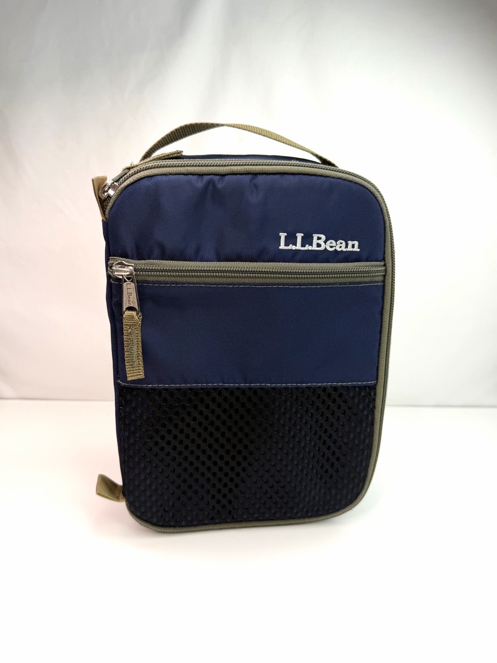 L.L. Bean Navy Blue Green Insulated Lunch Box Bag